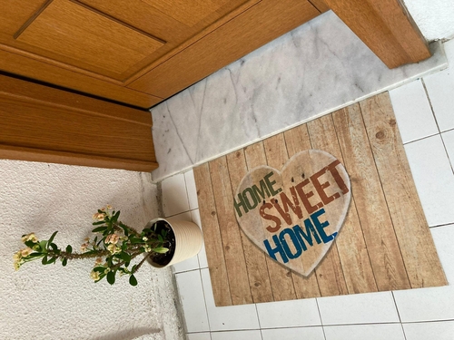 Homiano Kauçuk Kapı Paspası - Home Sweet Home Kalp - 2