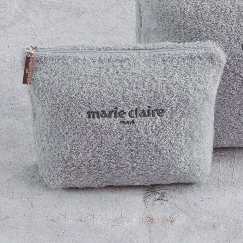 Marie Claire Laisa Gri Pamuklu Nakışlı-Fermuarlı-Astarlı Yetişkin Makyaj Çantası - Marie Claire (1)