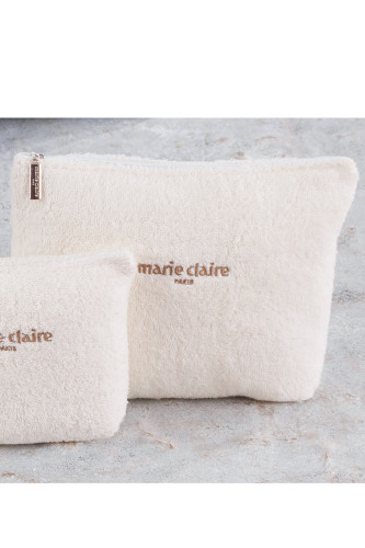 Marie Claire Laisa Krem Pamuklu Nakışlı-Fermuarlı-Astarlı Yetişkin Makyaj Çantası - Marie Claire (1)