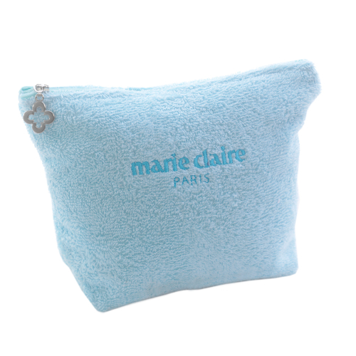 Marie Claire Maki Deniz Mavisi Pamuklu Nakışlı-Fermuarlı-Astarlı Yetişkin Makyaj Çantası - Marie Claire (1)