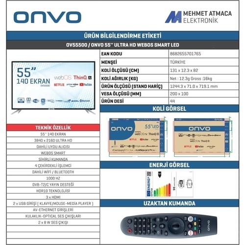 Onvo OV55500 55'' Ultra Hd Webos Smart Led Tv 