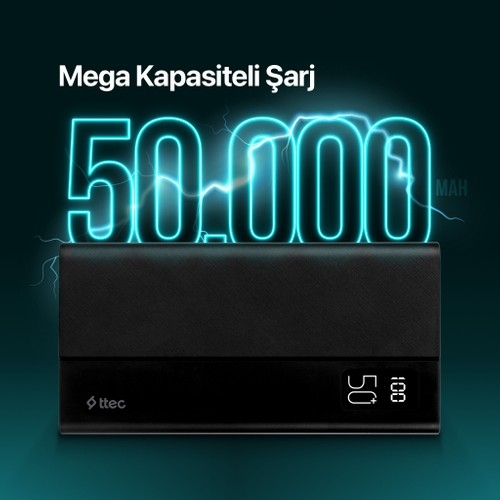 Ttec ReCharger Mega LCD 50.000mAh Powerbank Siyah - Ttec (1)